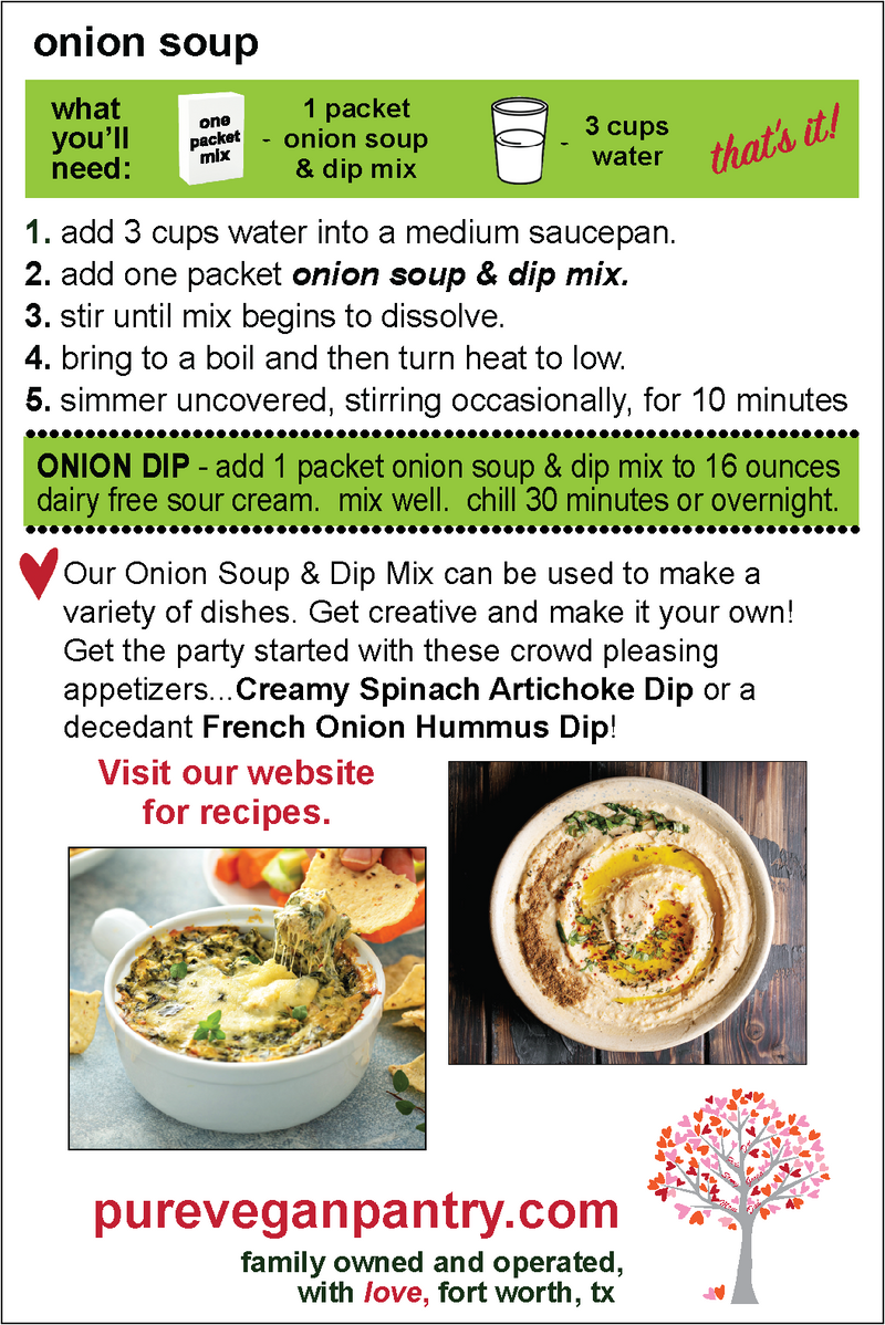 Onion Soup & Dip Mix - Makes 6 Cups! – Pure Vegan Pantry